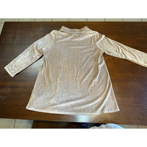 Pure Jill Pima Cotton Burnout Cowl Neck Top Women Large Cottage Transitional - Picture 2 of 11